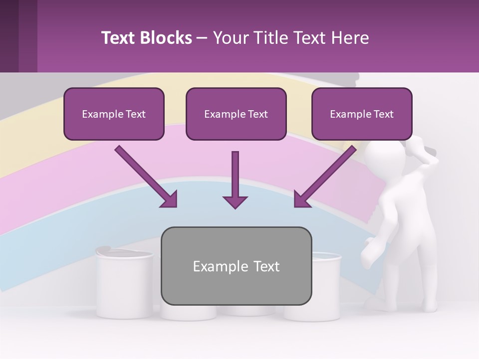 A Person Painting A Rainbow Colored Wall With Paint Rollers PowerPoint Template