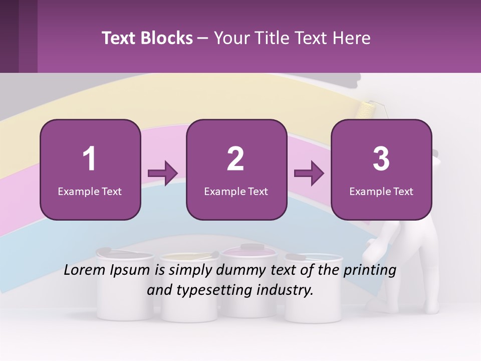A Person Painting A Rainbow Colored Wall With Paint Rollers PowerPoint Template