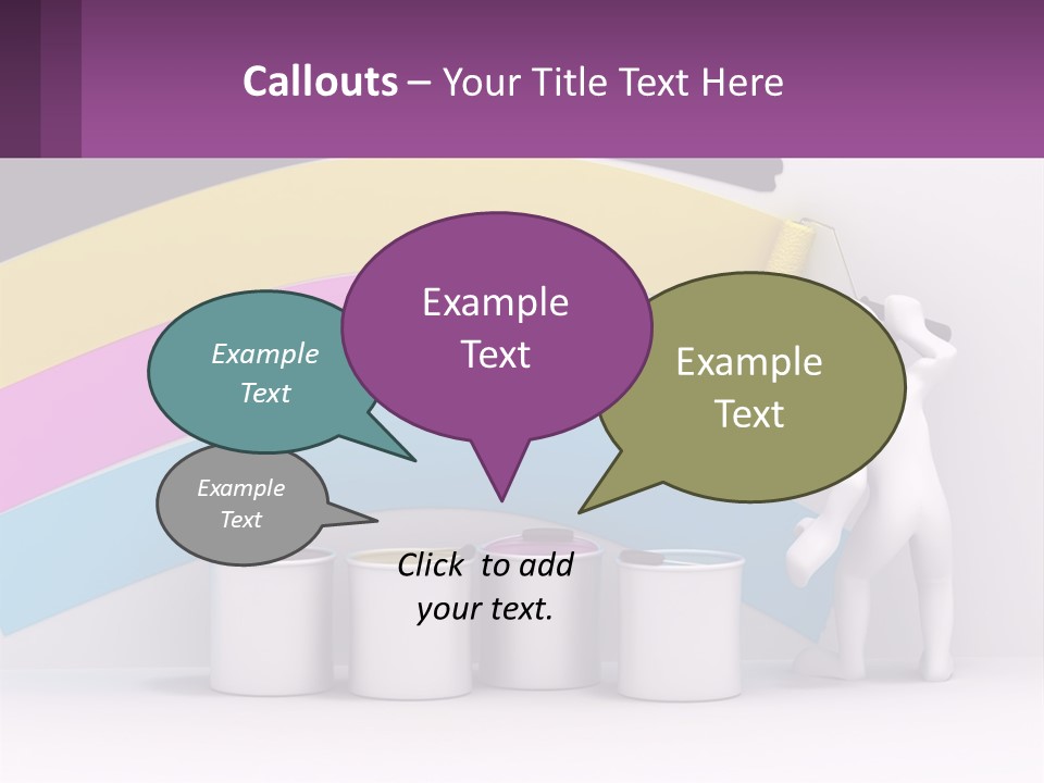 A Person Painting A Rainbow Colored Wall With Paint Rollers PowerPoint Template