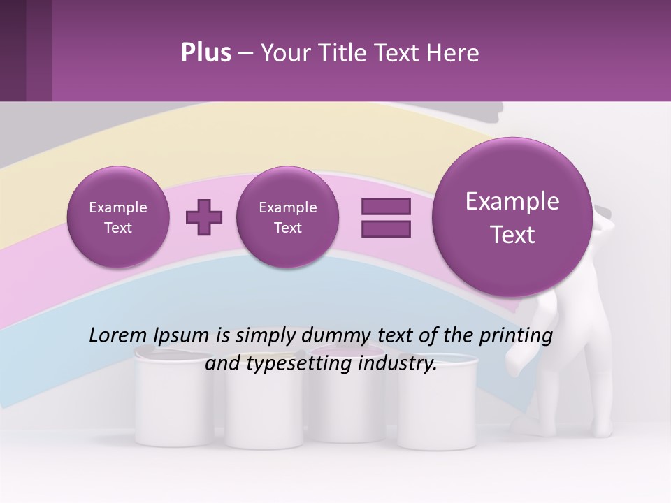 A Person Painting A Rainbow Colored Wall With Paint Rollers PowerPoint Template