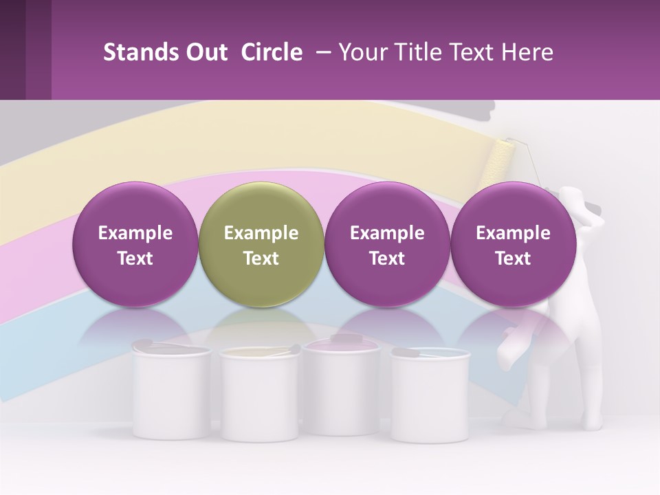 A Person Painting A Rainbow Colored Wall With Paint Rollers PowerPoint Template