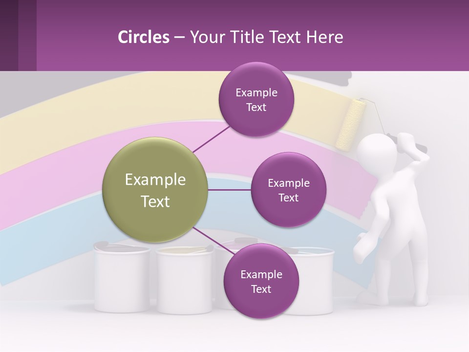 A Person Painting A Rainbow Colored Wall With Paint Rollers PowerPoint Template