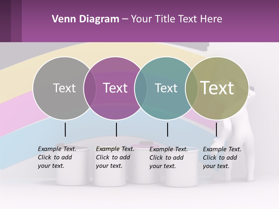 A Person Painting A Rainbow Colored Wall With Paint Rollers PowerPoint Template