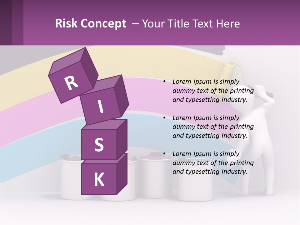 A Person Painting A Rainbow Colored Wall With Paint Rollers PowerPoint Template