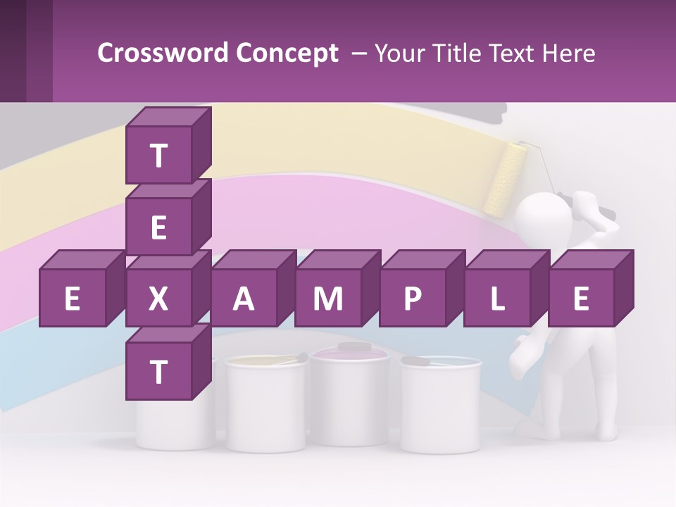 A Person Painting A Rainbow Colored Wall With Paint Rollers PowerPoint Template