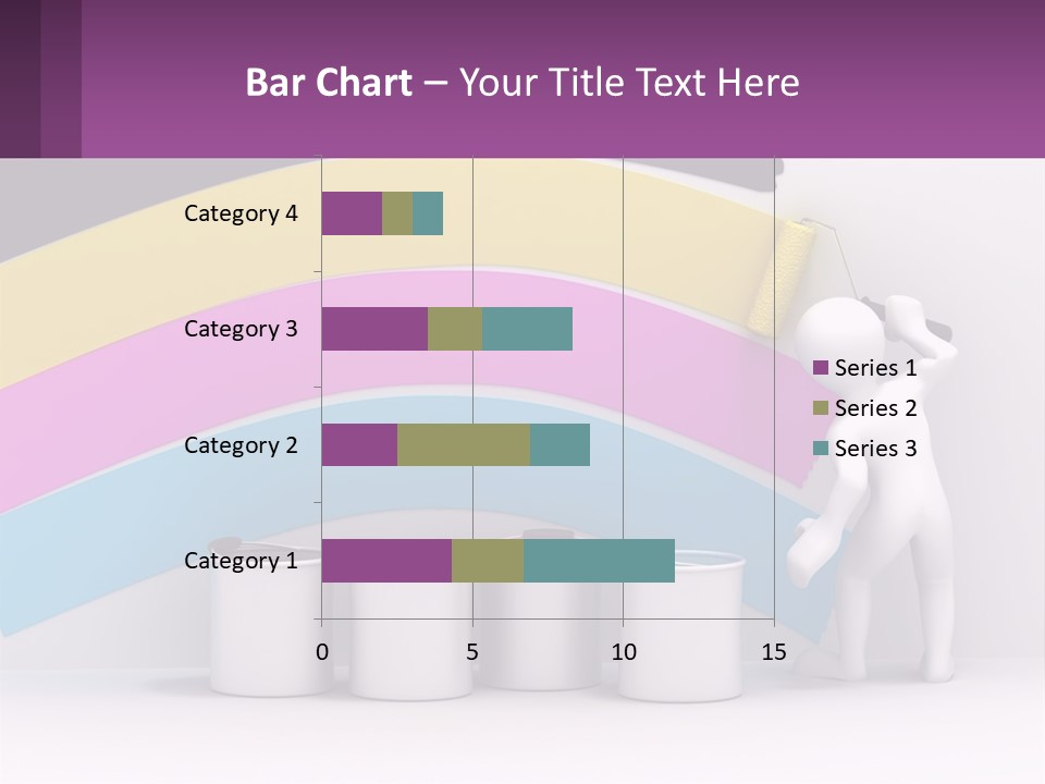 A Person Painting A Rainbow Colored Wall With Paint Rollers PowerPoint Template