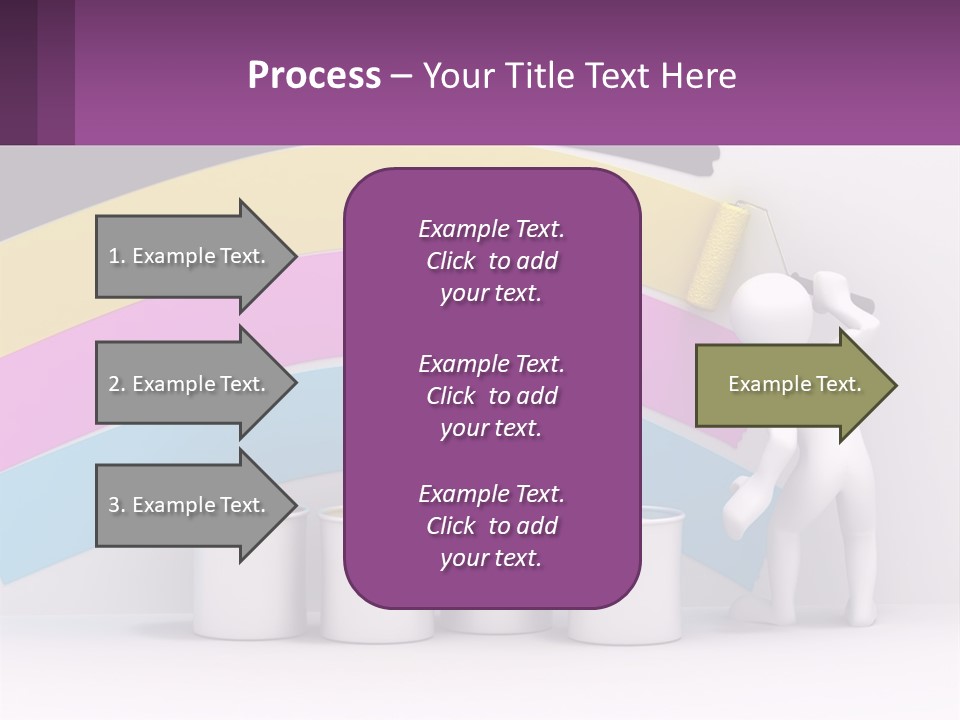 A Person Painting A Rainbow Colored Wall With Paint Rollers PowerPoint Template