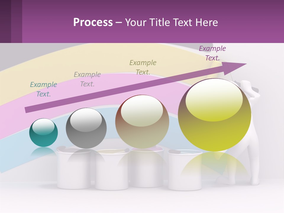 A Person Painting A Rainbow Colored Wall With Paint Rollers PowerPoint Template