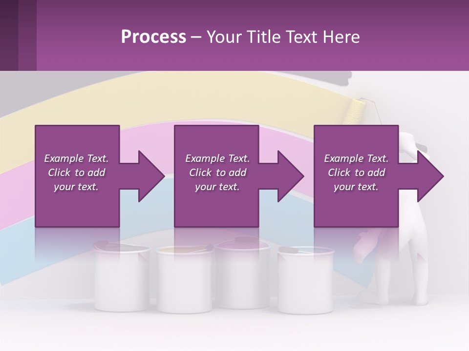 A Person Painting A Rainbow Colored Wall With Paint Rollers PowerPoint Template