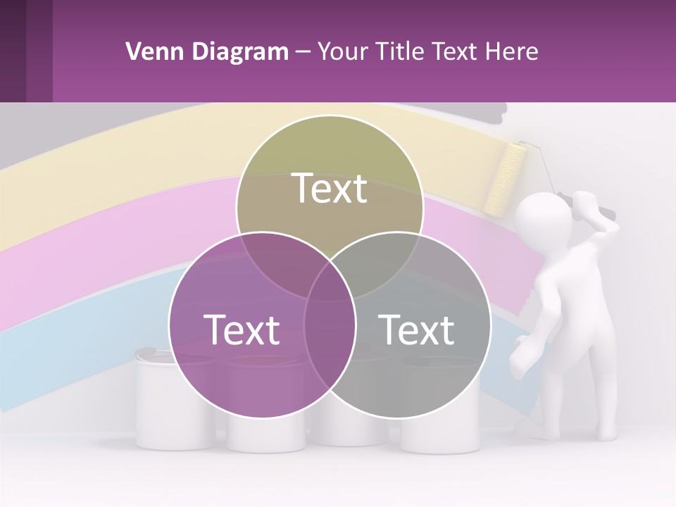 A Person Painting A Rainbow Colored Wall With Paint Rollers PowerPoint Template