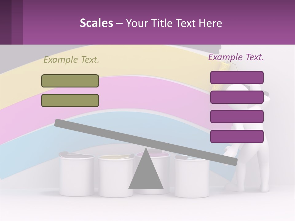 A Person Painting A Rainbow Colored Wall With Paint Rollers PowerPoint Template