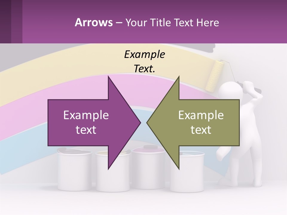 A Person Painting A Rainbow Colored Wall With Paint Rollers PowerPoint Template