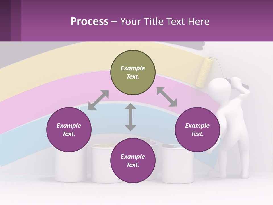 A Person Painting A Rainbow Colored Wall With Paint Rollers PowerPoint Template