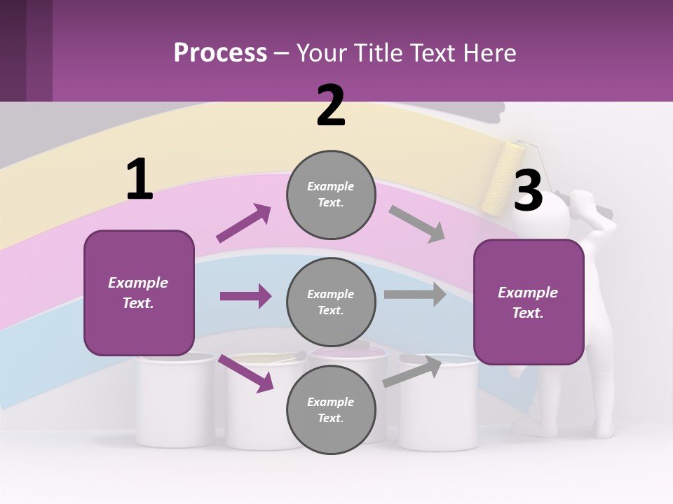 A Person Painting A Rainbow Colored Wall With Paint Rollers PowerPoint Template