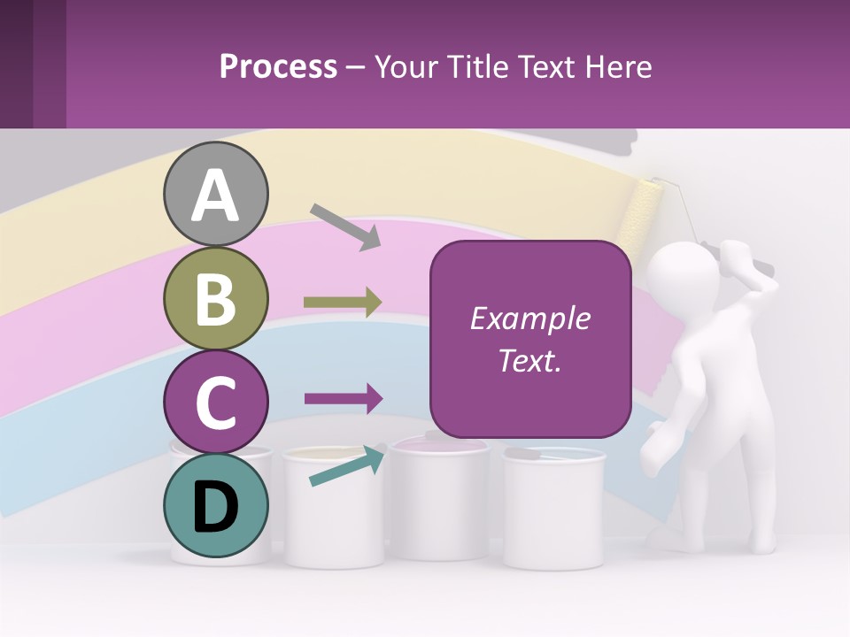 A Person Painting A Rainbow Colored Wall With Paint Rollers PowerPoint Template