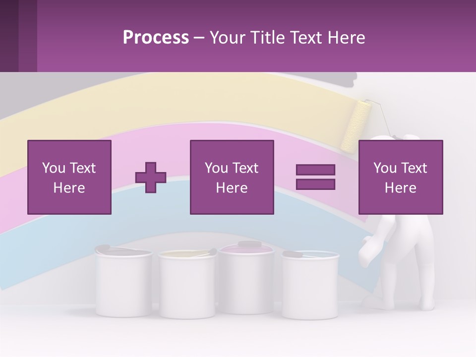A Person Painting A Rainbow Colored Wall With Paint Rollers PowerPoint Template