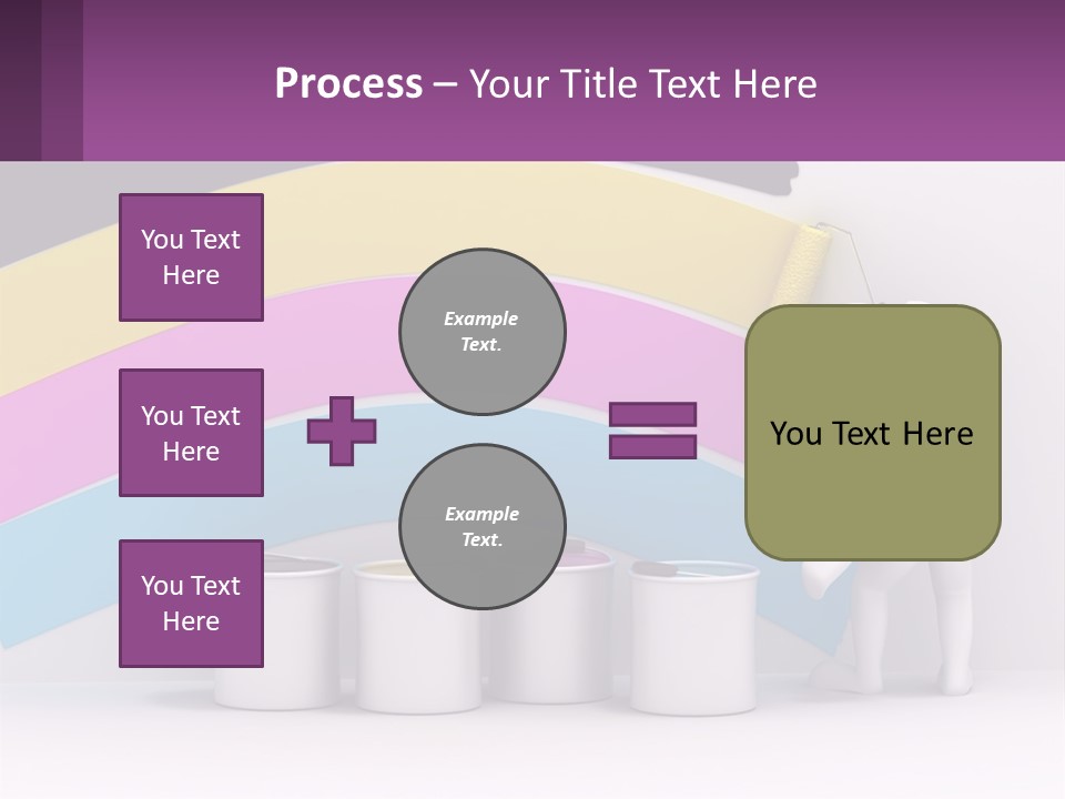 A Person Painting A Rainbow Colored Wall With Paint Rollers PowerPoint Template