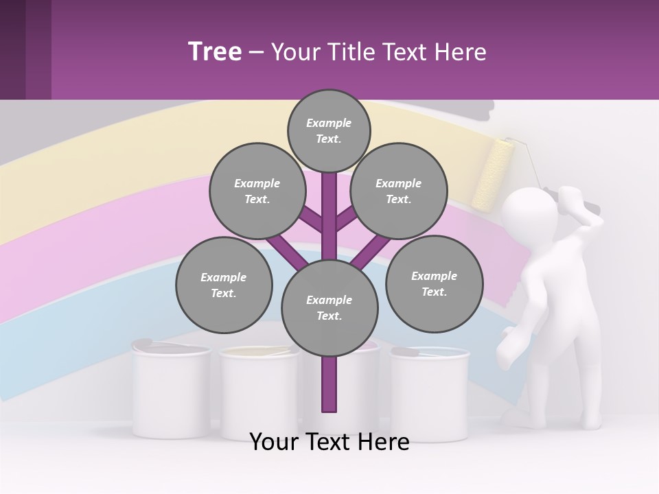 A Person Painting A Rainbow Colored Wall With Paint Rollers PowerPoint Template