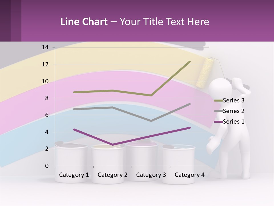 A Person Painting A Rainbow Colored Wall With Paint Rollers PowerPoint Template