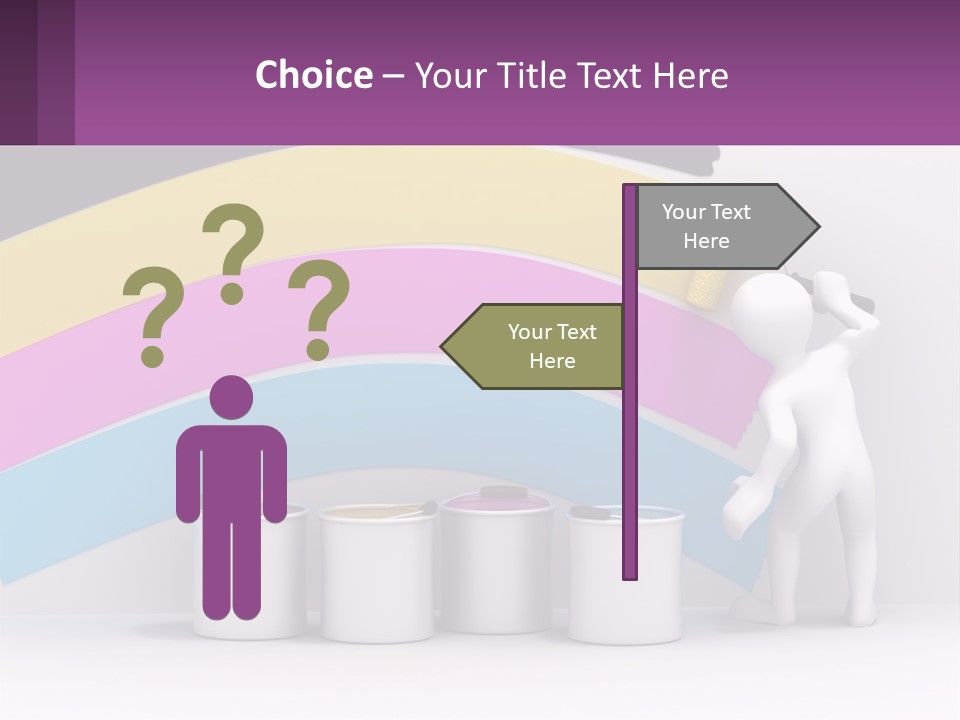 A Person Painting A Rainbow Colored Wall With Paint Rollers PowerPoint Template