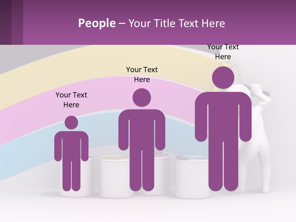 A Person Painting A Rainbow Colored Wall With Paint Rollers PowerPoint Template