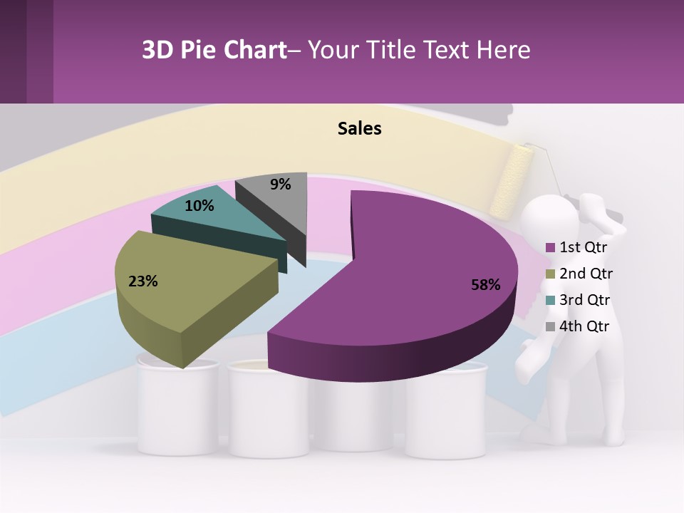 A Person Painting A Rainbow Colored Wall With Paint Rollers PowerPoint Template