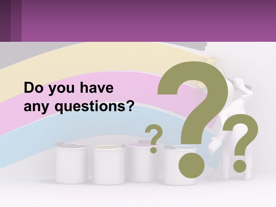 A Person Painting A Rainbow Colored Wall With Paint Rollers PowerPoint Template