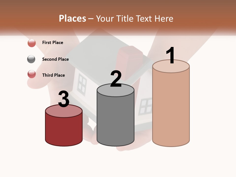 A Person Holding A Toy House In Their Hands PowerPoint Template