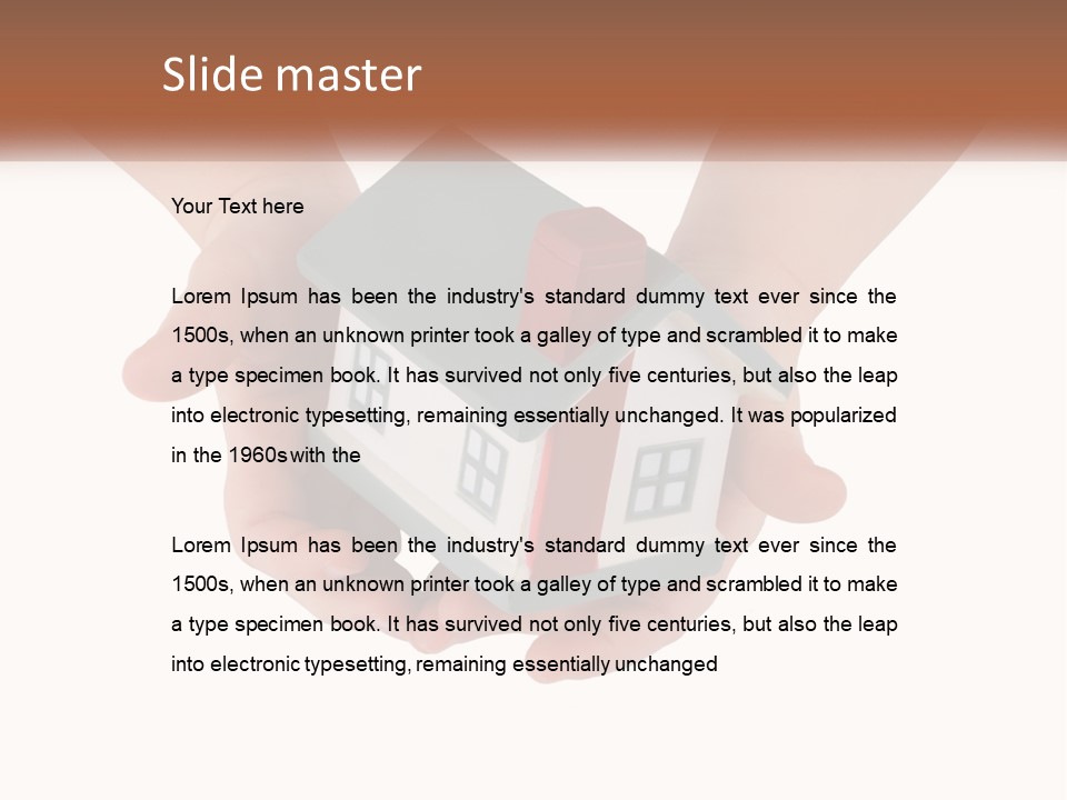 A Person Holding A Toy House In Their Hands PowerPoint Template