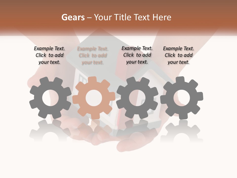 A Person Holding A Toy House In Their Hands PowerPoint Template