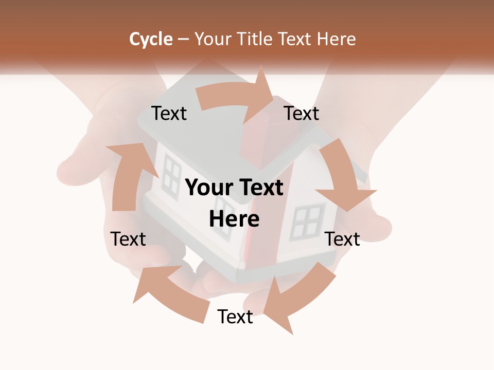 A Person Holding A Toy House In Their Hands PowerPoint Template