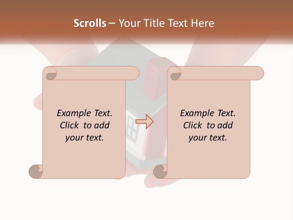 A Person Holding A Toy House In Their Hands PowerPoint Template
