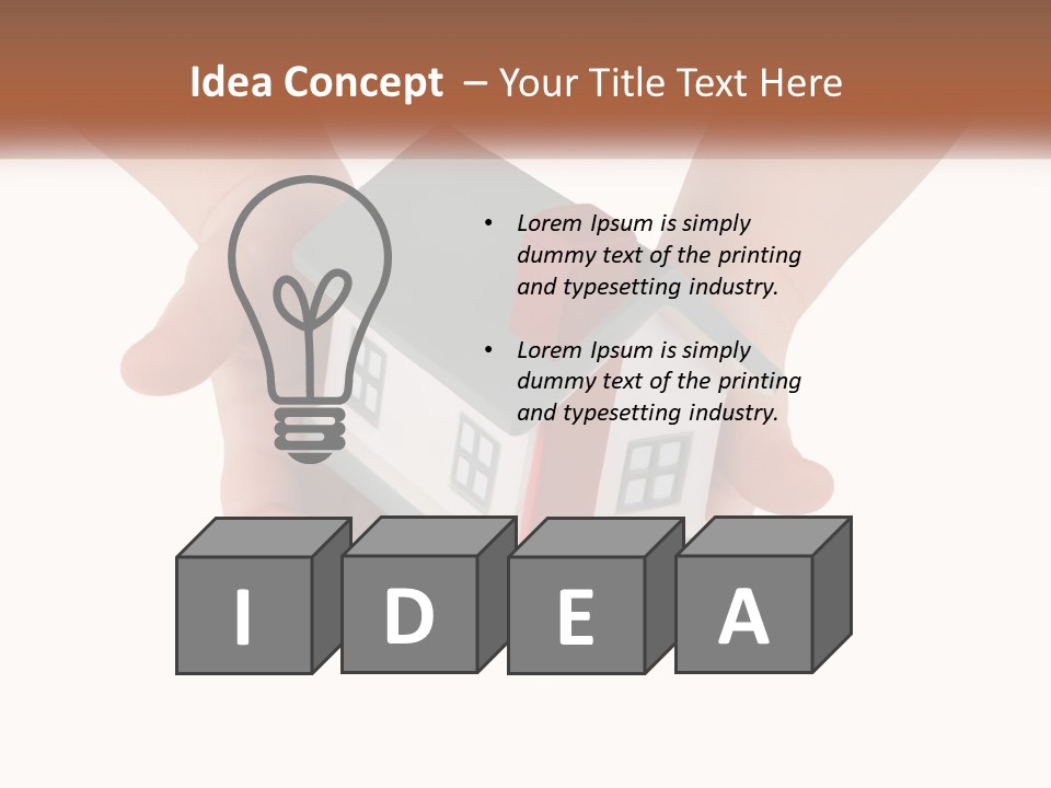 A Person Holding A Toy House In Their Hands PowerPoint Template