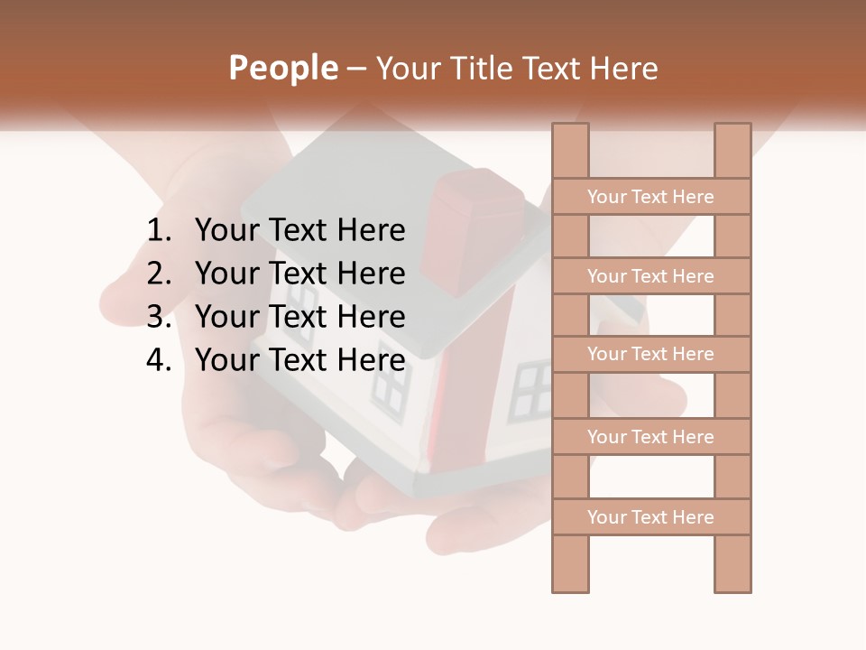 A Person Holding A Toy House In Their Hands PowerPoint Template