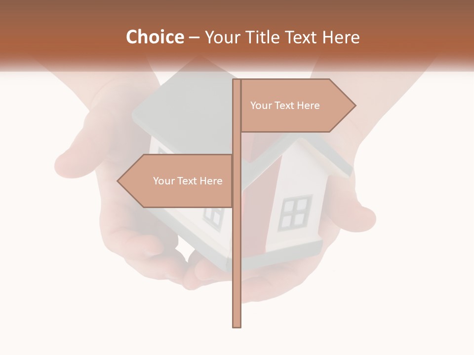 A Person Holding A Toy House In Their Hands PowerPoint Template