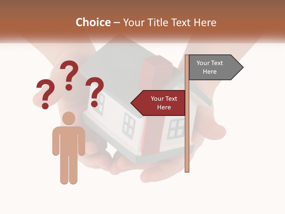 A Person Holding A Toy House In Their Hands PowerPoint Template
