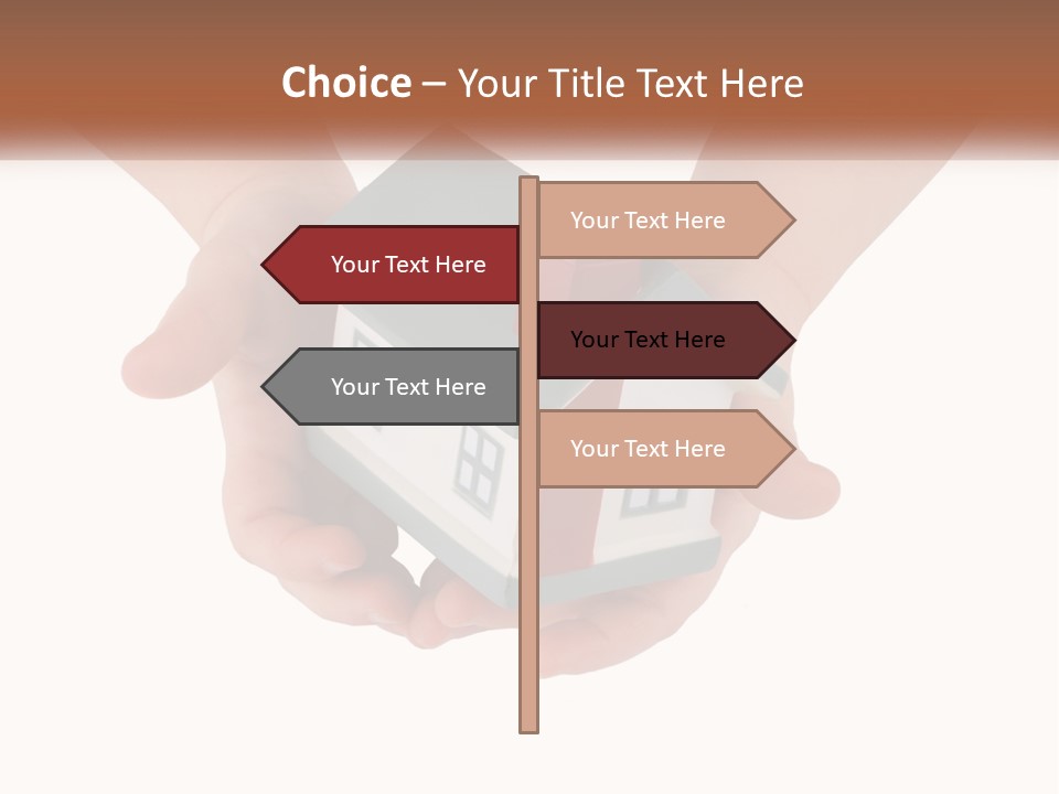 A Person Holding A Toy House In Their Hands PowerPoint Template