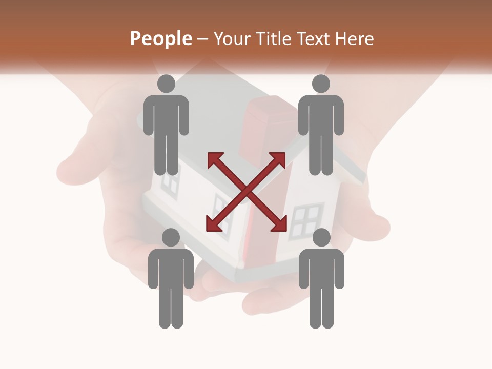 A Person Holding A Toy House In Their Hands PowerPoint Template