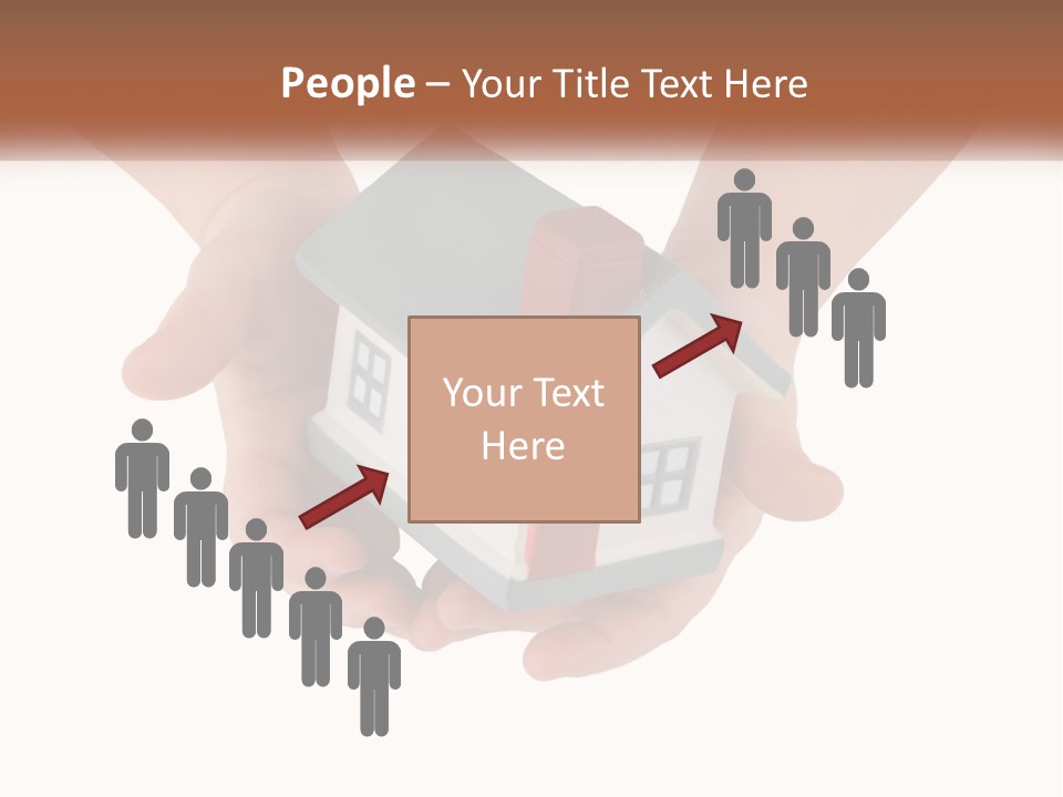 A Person Holding A Toy House In Their Hands PowerPoint Template