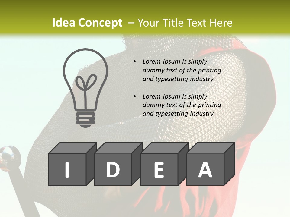 A Man Dressed In Armor Holding A Sword PowerPoint Template