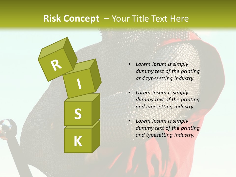 A Man Dressed In Armor Holding A Sword PowerPoint Template