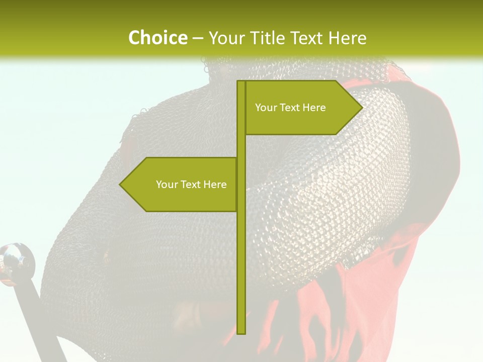 A Man Dressed In Armor Holding A Sword PowerPoint Template