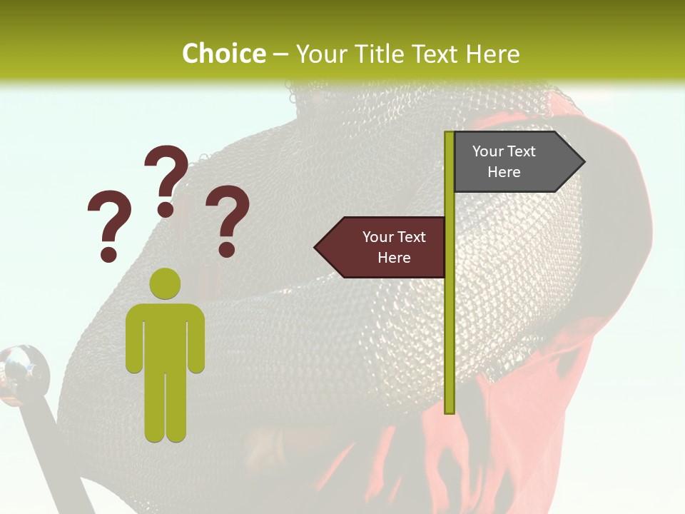 A Man Dressed In Armor Holding A Sword PowerPoint Template