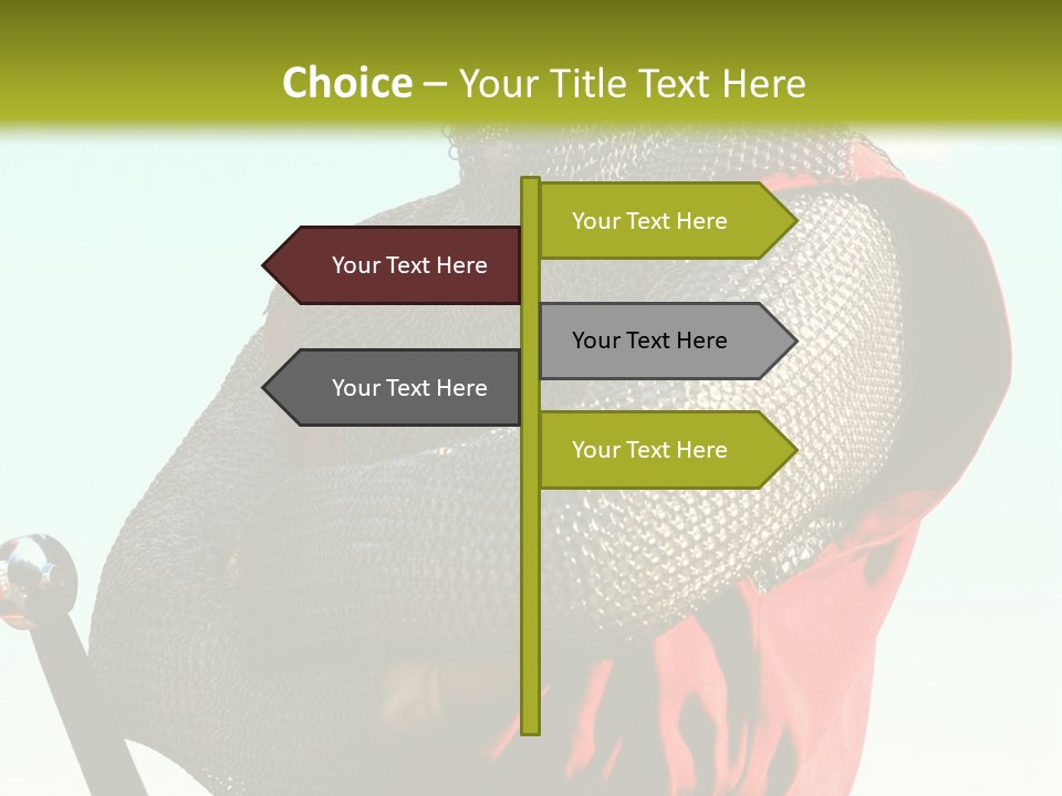 A Man Dressed In Armor Holding A Sword PowerPoint Template