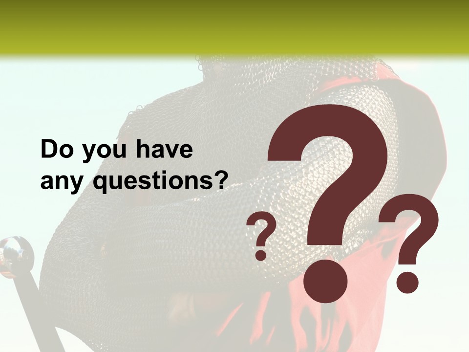 A Man Dressed In Armor Holding A Sword PowerPoint Template