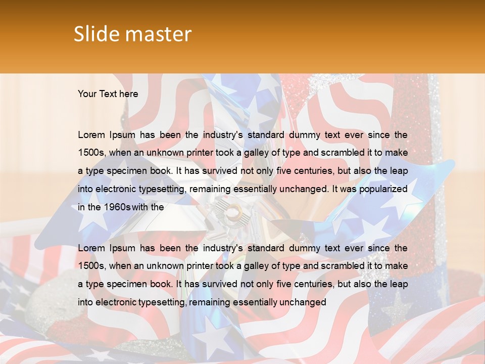 A Red, White, And Blue Pinwheel On A Table PowerPoint Template