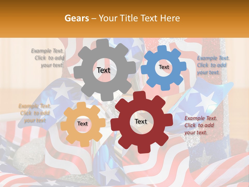 A Red, White, And Blue Pinwheel On A Table PowerPoint Template