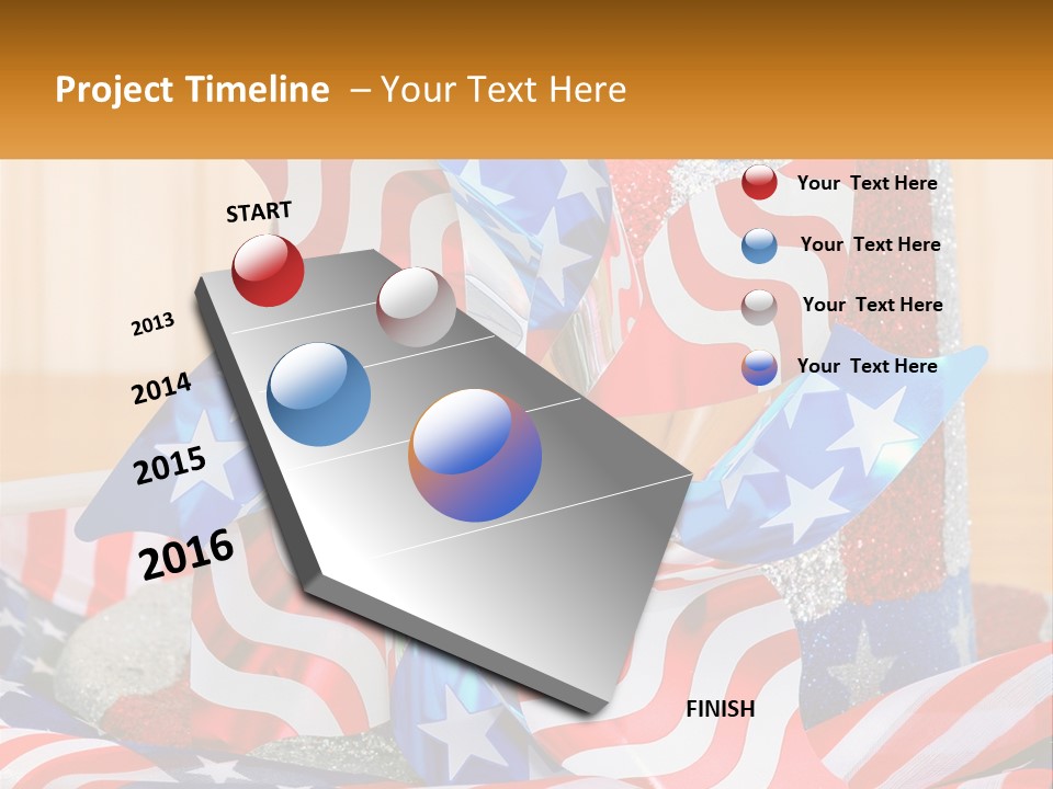 A Red, White, And Blue Pinwheel On A Table PowerPoint Template
