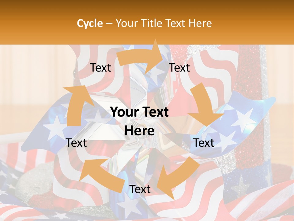 A Red, White, And Blue Pinwheel On A Table PowerPoint Template
