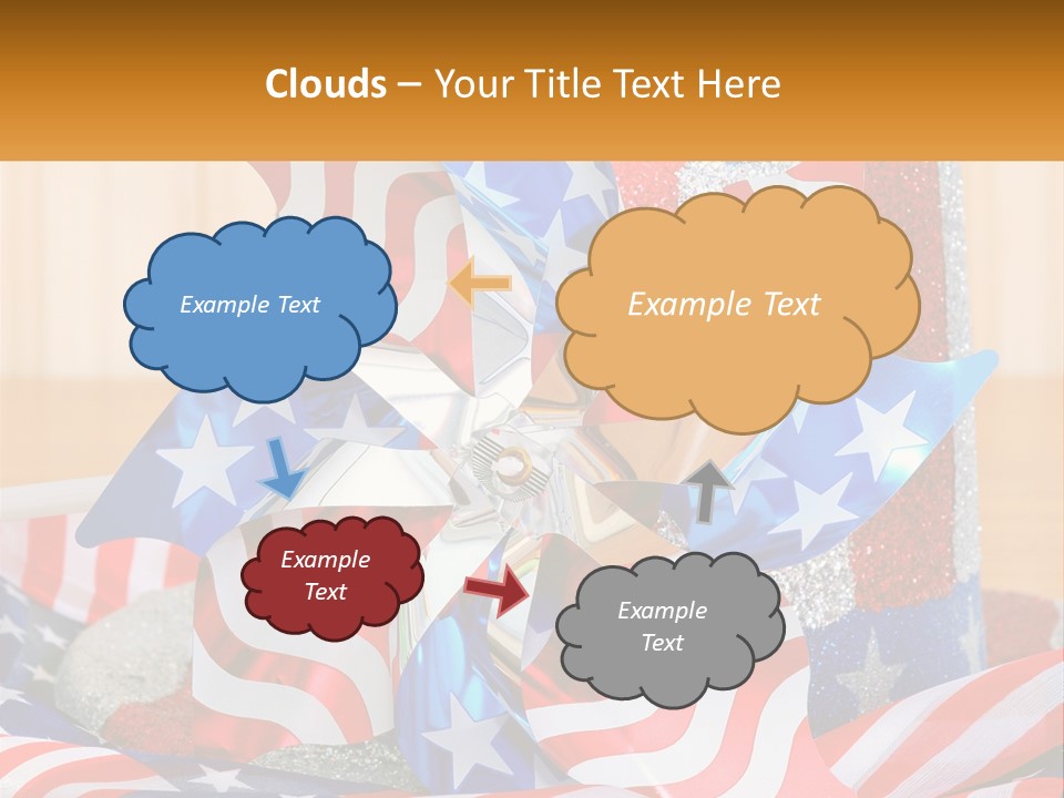 A Red, White, And Blue Pinwheel On A Table PowerPoint Template